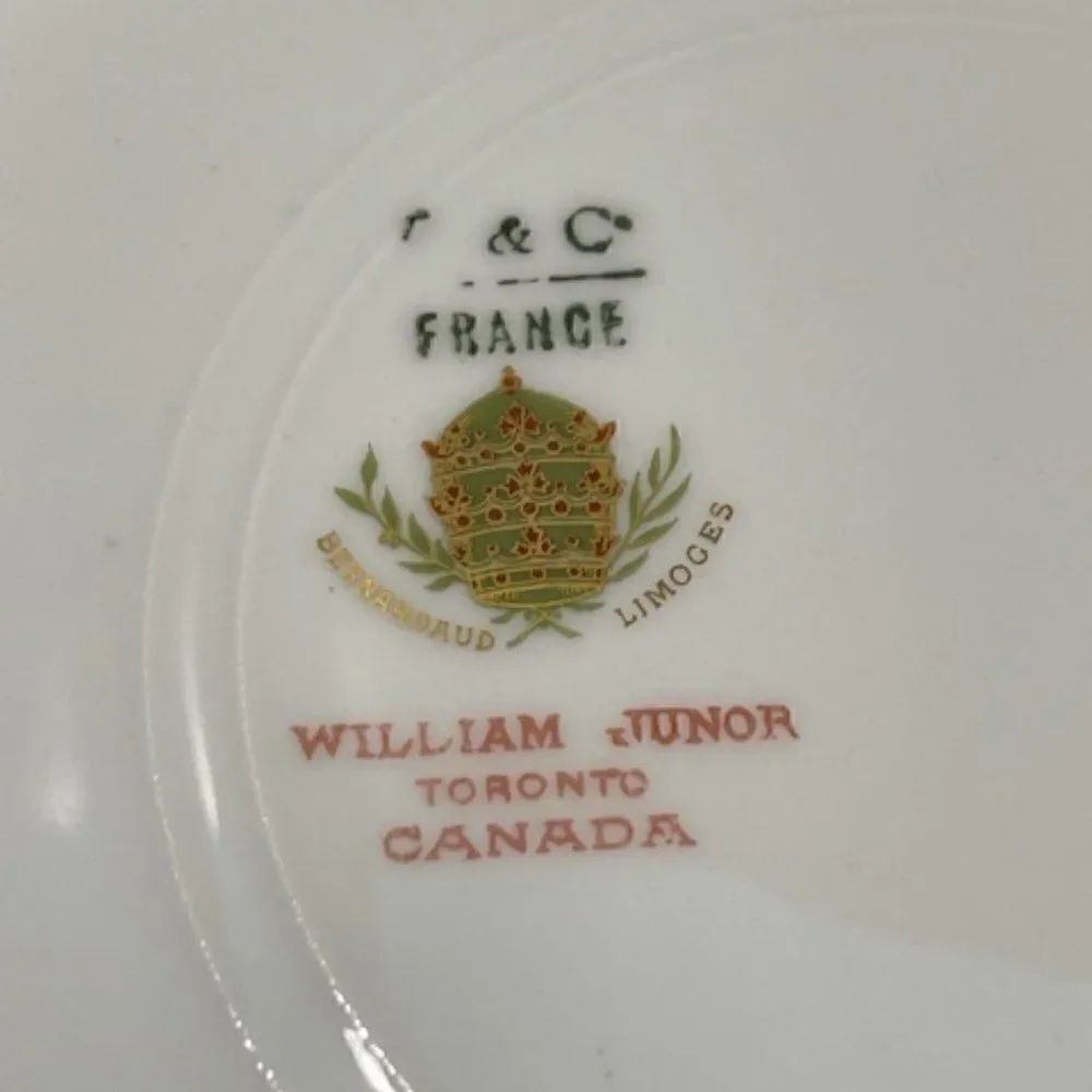 Bernardaud Limoges HANDLED TRAY Handpainted Red - Picture 6 of 6